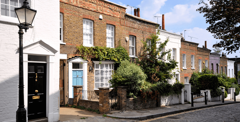 Row of terraced homes in London