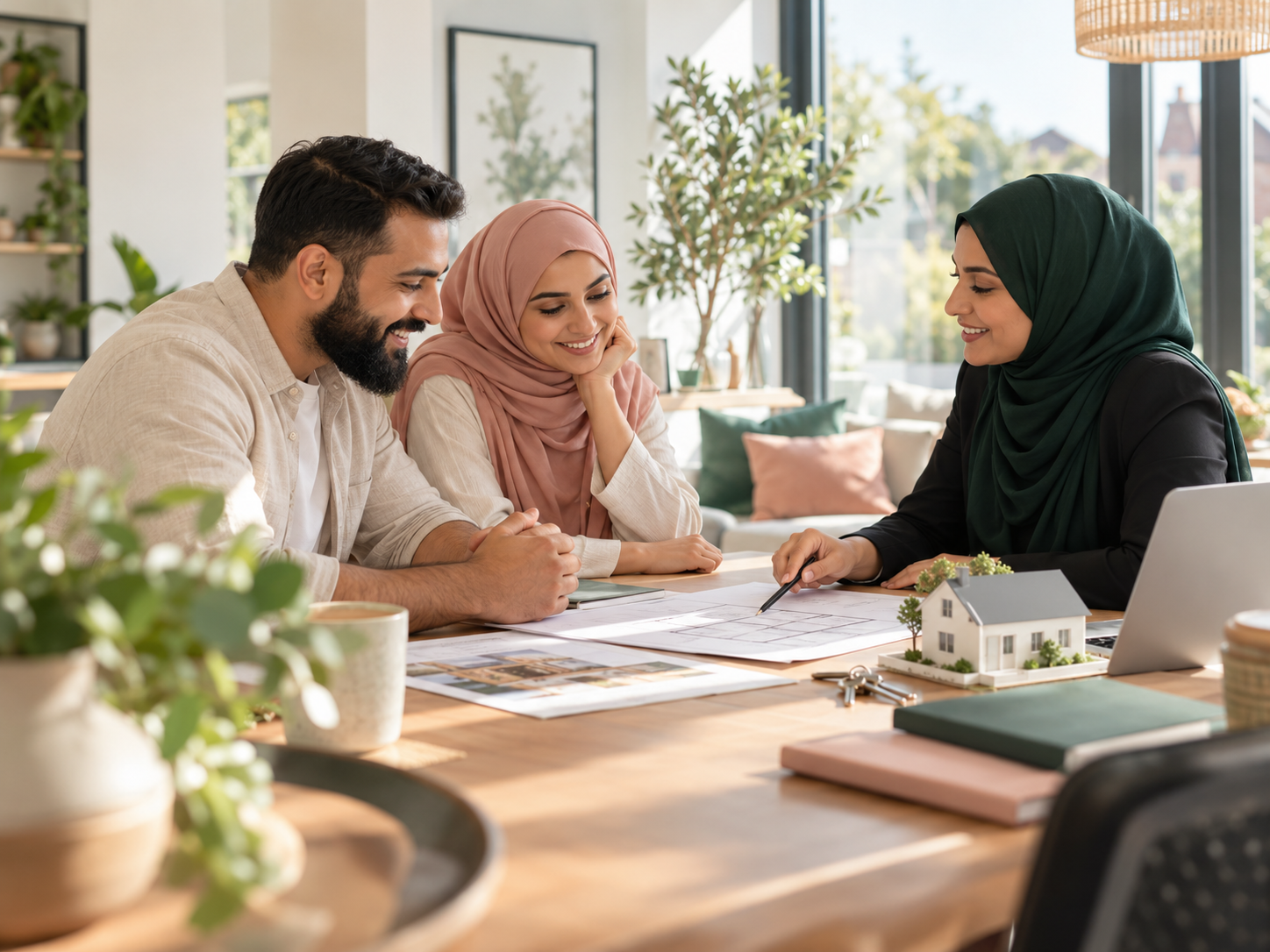 A married couple being talked through the details of the Pfida Waqf